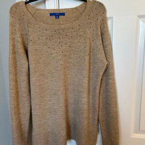 Apt 9 Gold Long Sleeve Sweater with Sparkles - XL